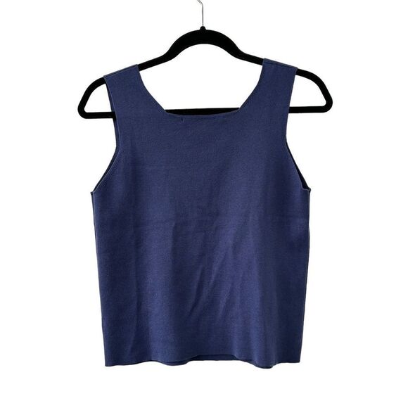 Peruvian Connection Knit Sleeveless Top Cami Blue Women's Medium - Picture 3 of 3